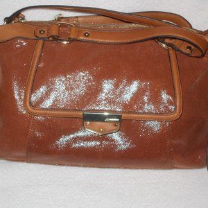B. Makowsky Satchel Lombard Lizard Maple Brown